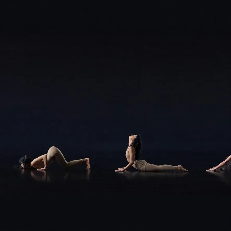 Moon salutation postures close to the floor