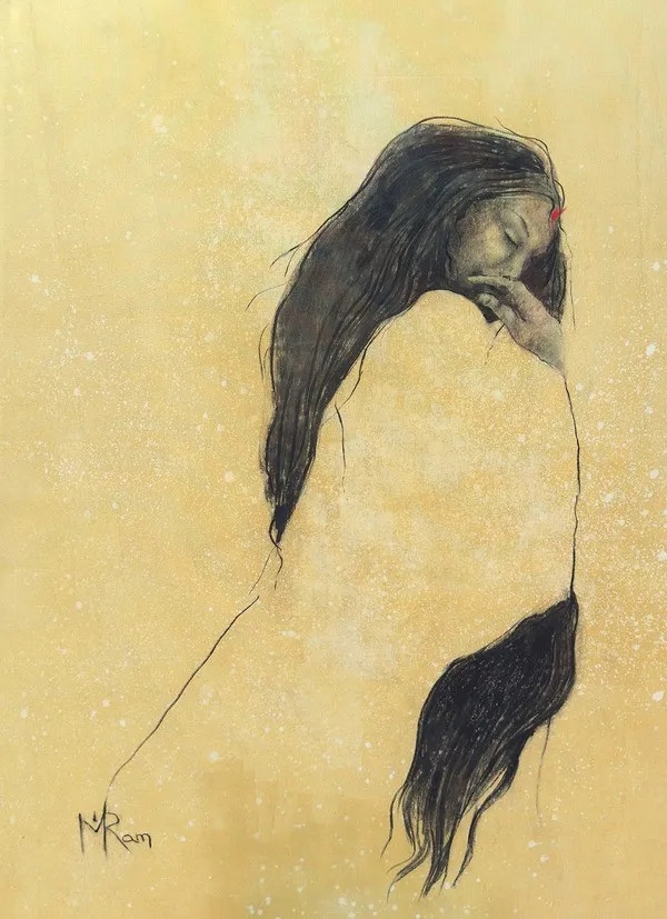Painting by Guru Mai Ram, The Goddess of the Lotus