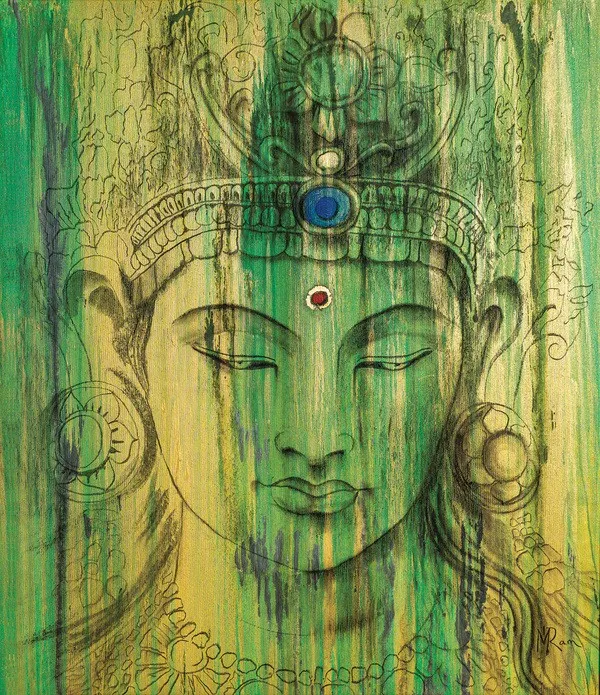 Painting by Guru Mai Ram, Vriksha – the Goddess of Trees