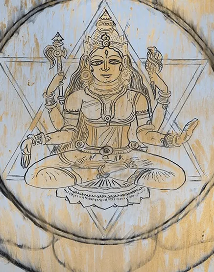 Painting by Guru Mai Ram, Goddess Bhuvaneshwari – Body Is The Whole World