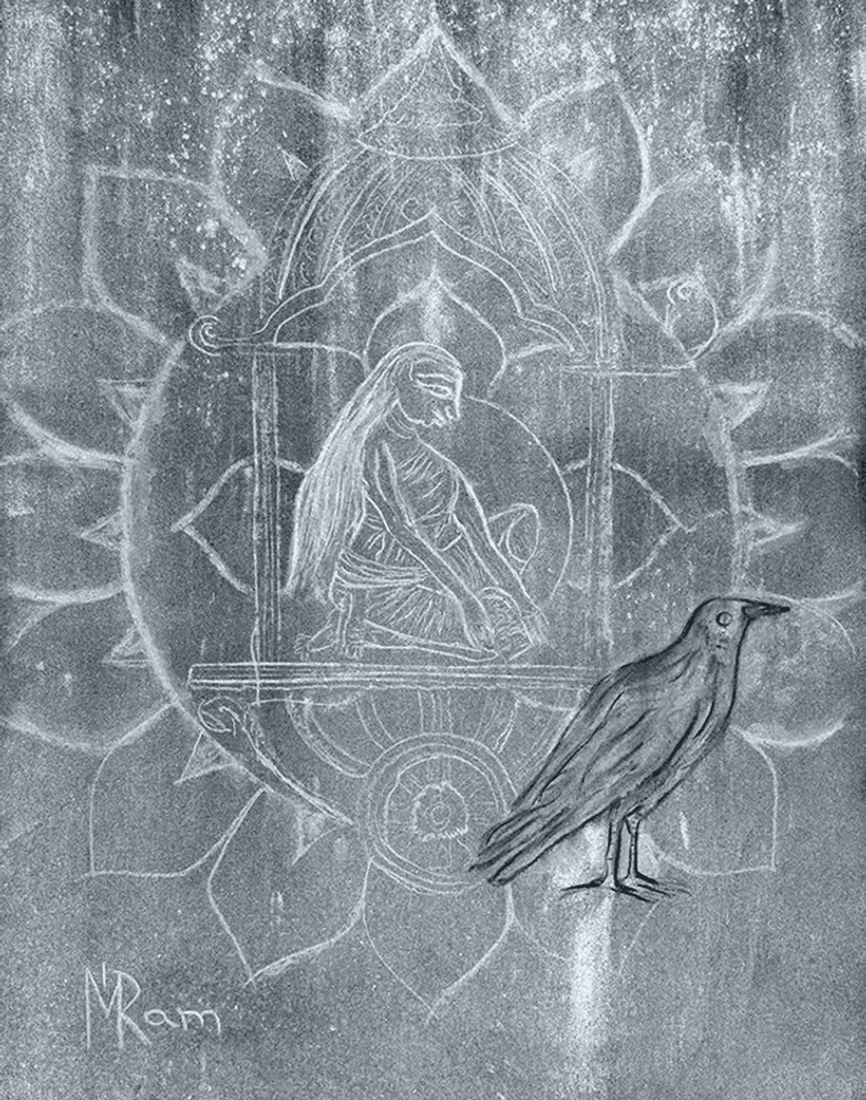 Painting by Guru Mai Ram, Goddess Dhumavati – Goddess Widow