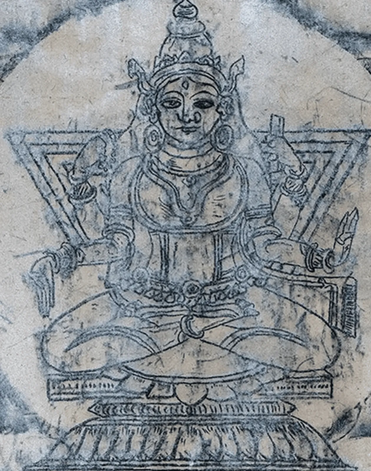 Painting by Guru Mai Ram, Goddess Bhairavi – Fierce Goddess